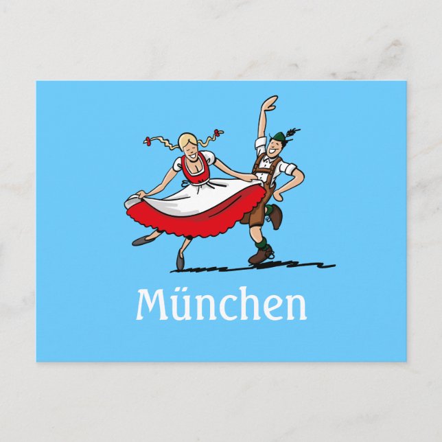 Postcard BEER FESTIVAL München Dancing Couple (Front)