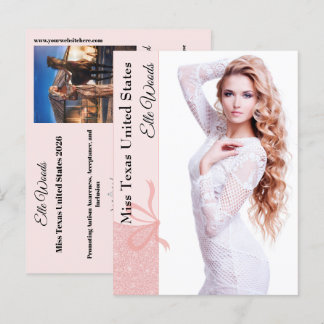 Postcard Blush Pink Glitz Pageant Autograph Photo