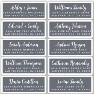 Postcard Calligraphy Wedding Guest Address Labels