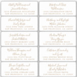 Postcard Calligraphy Wedding Guest Address Labels<br><div class="desc">Easy to personalise, names and addresses / individual wedding address label stickers (10x) for guests in a 2 x 0.8 inch size suitable for postcards! These chic, modern and simple wedding address labels feature your wedding guest names in gold elegant handwritten script calligraphy. Simply add your individual wedding guest names...</div>