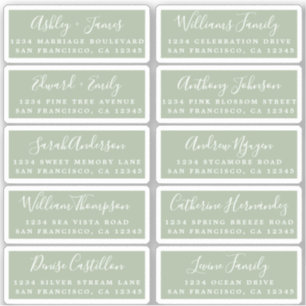 Postcard Calligraphy Wedding Guest Address Labels