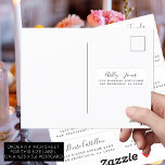 Postcard Calligraphy Wedding Guest Address Labels<br><div class="desc">Easy to personalise, names and addresses / individual wedding address label stickers for guests in a 2 x 0.8 inch size suitable for postcards! These chic, modern black and white wedding address labels feature your wedding guest names in off-black elegant handwritten script calligraphy. Simply add your individual wedding guest names...</div>