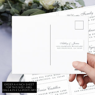 Postcard Calligraphy Wedding Guest Address Labels