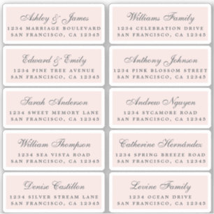 Postcard Calligraphy Wedding Guest Address Labels