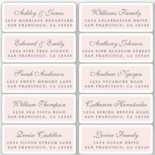 Postcard Calligraphy Wedding Guest Address Labels