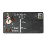 Postcard, Chalkboard Snowman Gift Tag - Blue<br><div class="desc">Cute Postcard, Chalkboard Styled looking Tags. Personalise to your liking or use a silver or white marker. 📌 If you need further customisation, please click the "Click to Customise further" or "Customise or Edit Design" area and use our design tool to resize, rotate, change text colour, add text and more....</div>