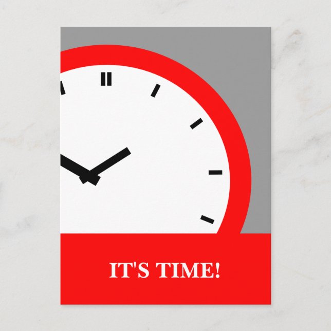 Postcard Clock Face Time Appointment Reminder (Front)