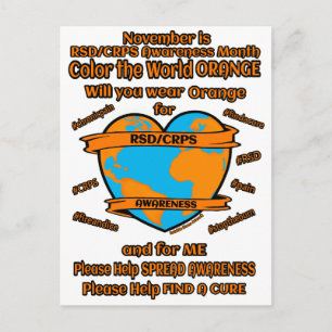 POSTCARD...Colour the World Orange...RSD/CRPS Postcard