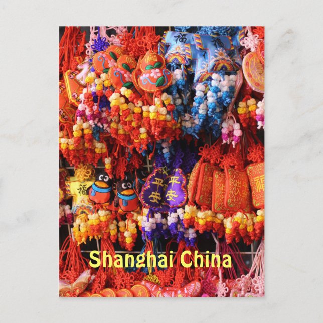 POSTCARD - Colourful Chinese Trinkets Shanghai (Front)