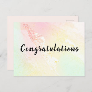 Postcard Congratulations Watercolor Pastel