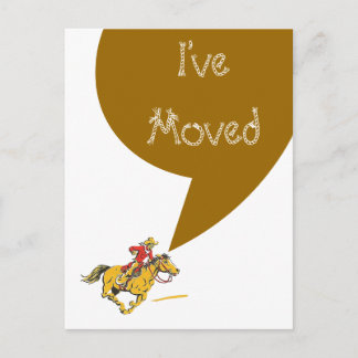 Postcard Cowboy Moving I've Moved New Address PC