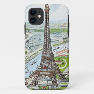 Postcard depicting the Eiffel Tower iPhone 11 Case