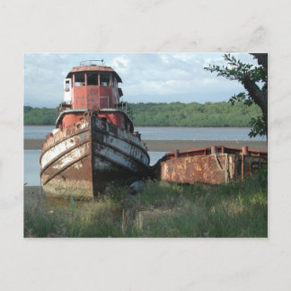 Postcard: Discarded Tugboat Postcard