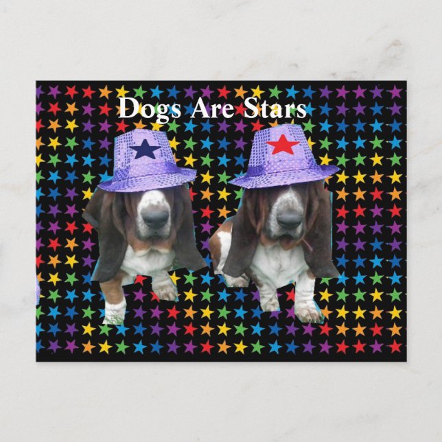 Postcard Dogs Are Stars (Front)