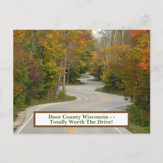 postcard, "DOOR COUNTY (WIS.)--WORTH THE DRIVE! Postcard (Front)