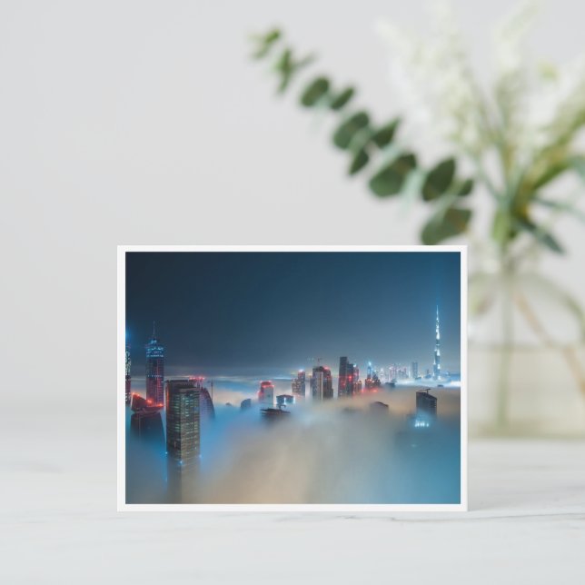 Postcard - Dubai Skyline on a Misty Dusk (Standing Front)