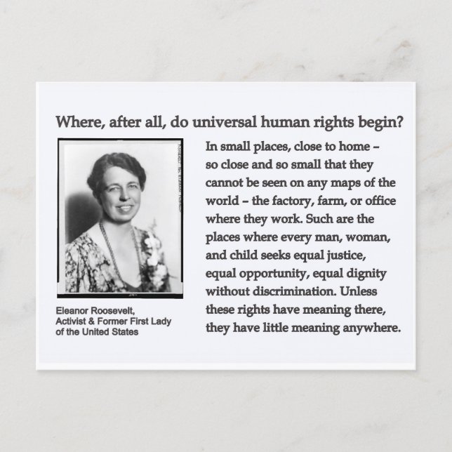 Postcard-Eleanor Roosevelt Human Rights Postcard (Front)