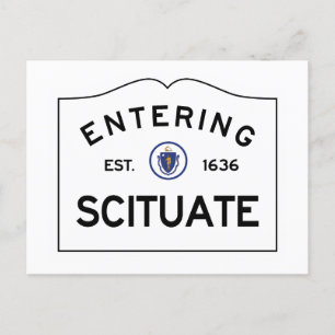 Postcard - Entering Scituate Road Sign