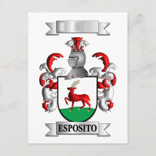Postcard Esposito Family Surname And Shield