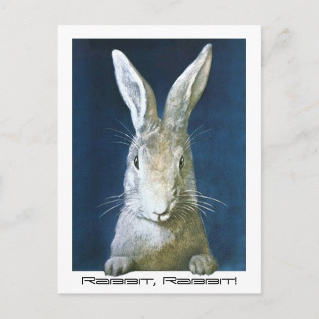 Postcard Family Memory Luck Saying Rabbit, Rabbit! (Front)