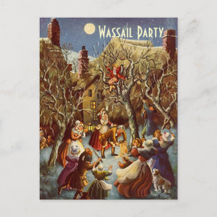 Postcard Festive Holiday Wassail Party Celebration