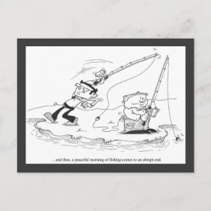 Postcard - Fishing Cartoon - Abrupt End
