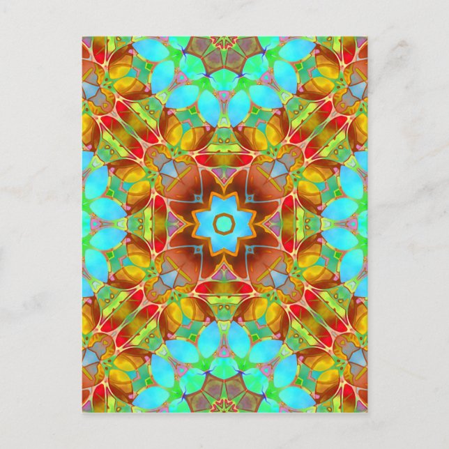 Postcard Floral Fractal Art G410 (Front)
