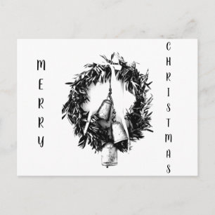**POSTCARD FOR CHRISTMAS** BLACK/WHITE WISHES HOLIDAY POSTCARD
