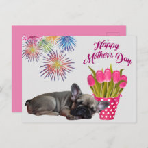 postcard French Bulldog Mother's Day