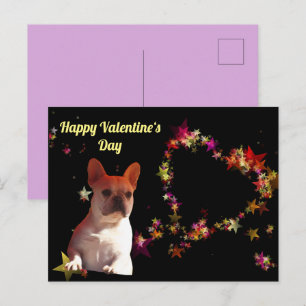 Postcard French Bulldogge Valentine's Day