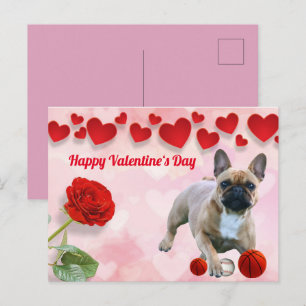Postcard French Bulldogge Valentine's Day