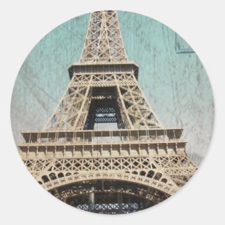 Postcard From Paris EIffel Tower Classic Round Sticker