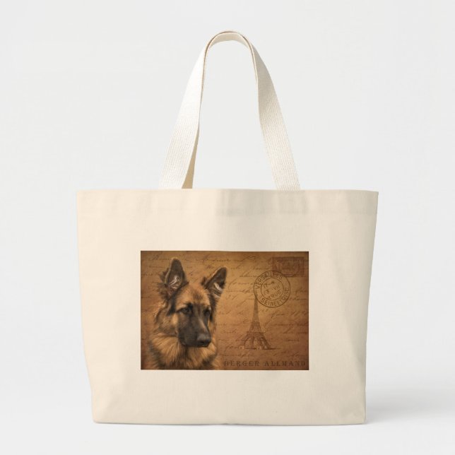 Postcard from Paris Large Tote Bag (Front)