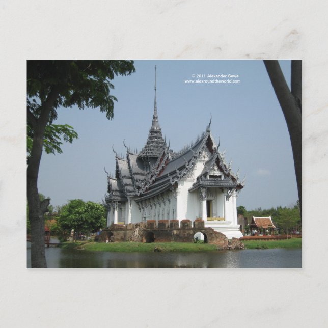 Postcard from Thailand with picture of temple (Front)