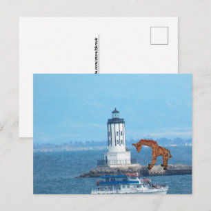 Postcard - Giraffe at LA Harbour Light
