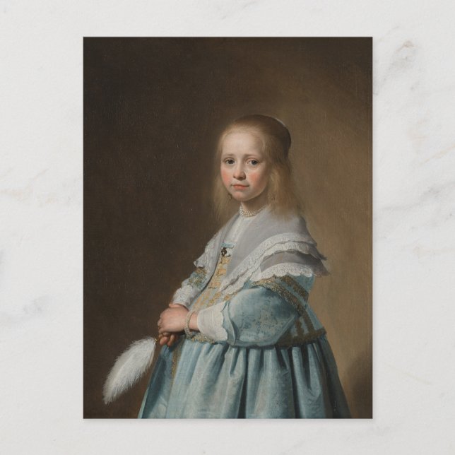 Postcard girl in blue verspronck (Front)