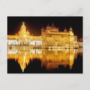 Postcard Golden Temple India (night) Punjab, India