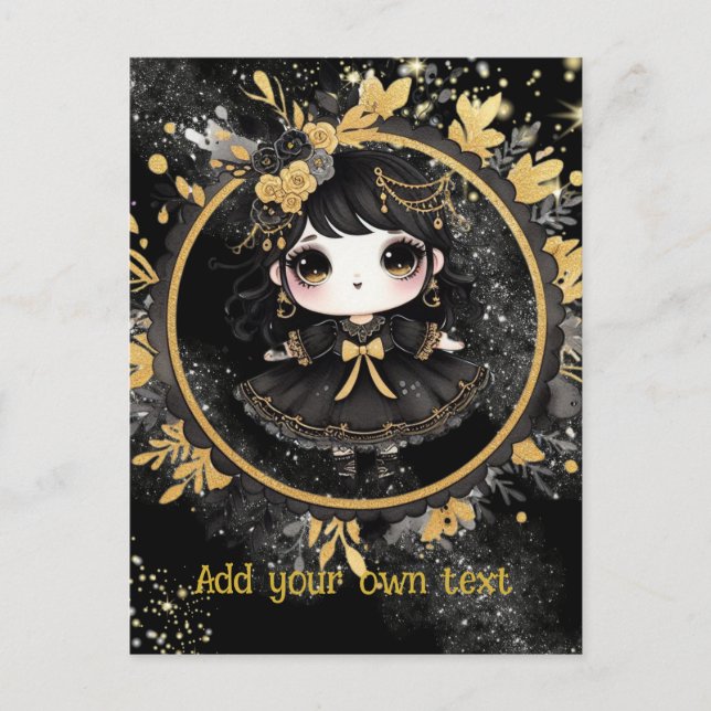 POSTCARD | Goth Girls Kawaii Chibi Cute Custom (Front)