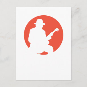 postcard guitarist silhouette
