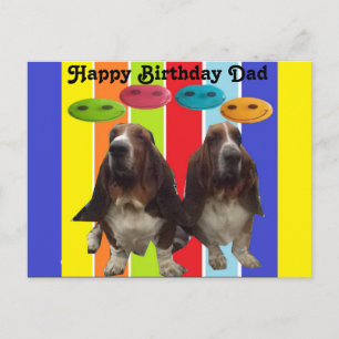 Postcard Happy Birthday Dad Basset