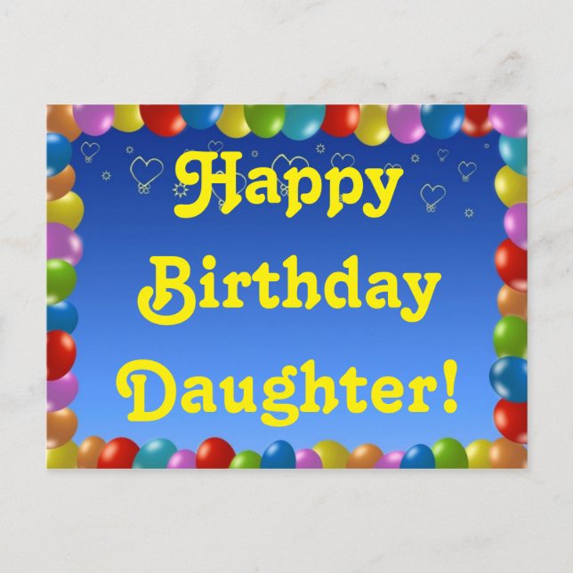 Postcard Happy Birthday Daughter (Front)