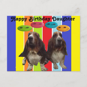 Postcard Happy Birthday Daughter Basset
