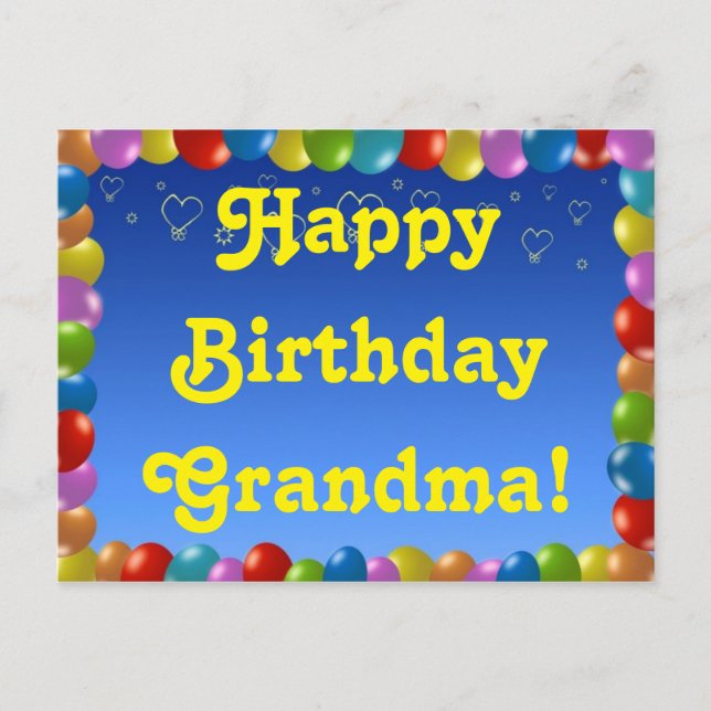 Postcard Happy Birthday Grandma (Front)