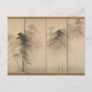Postcard Hasegawa Tohaku Pine Trees 16th century