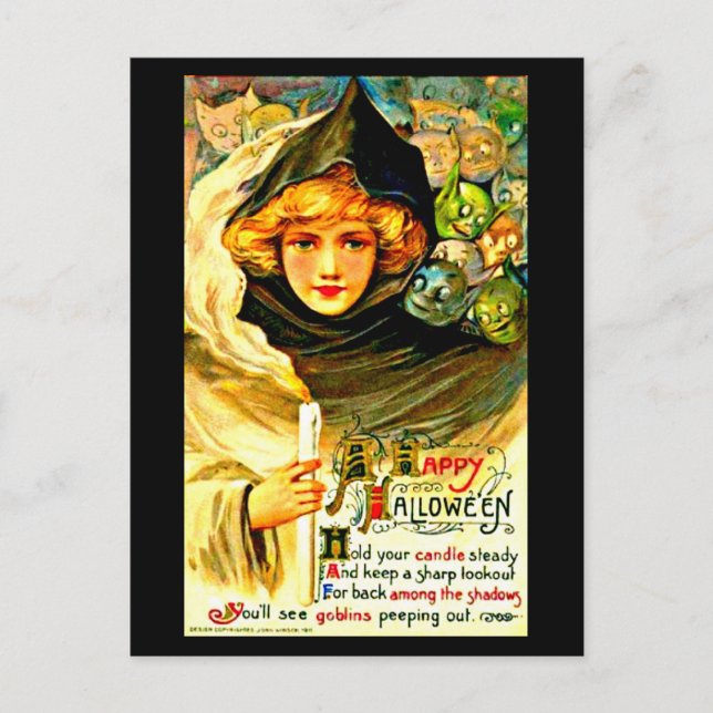 Postcard-Holiday Art-Vintage Halloween 33 Holiday Postcard (Front)