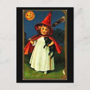 Postcard-Holiday Art-Vintage Halloween 7 Postcard