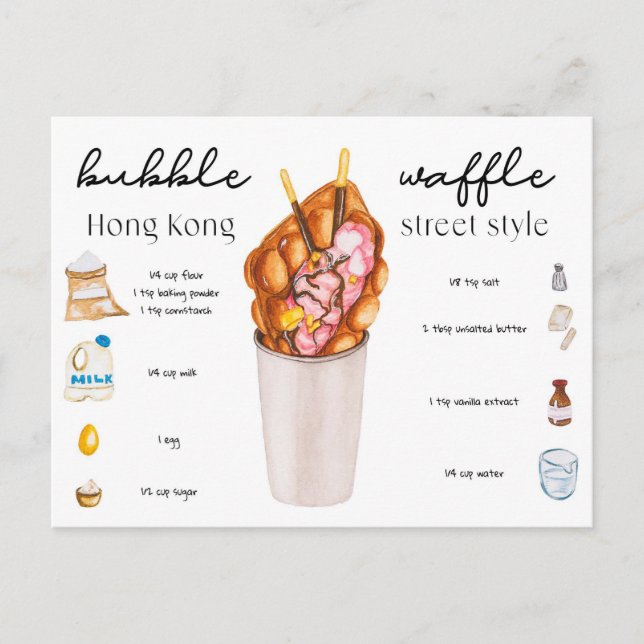 Postcard - Hong Kong Egg Waffle (Front)