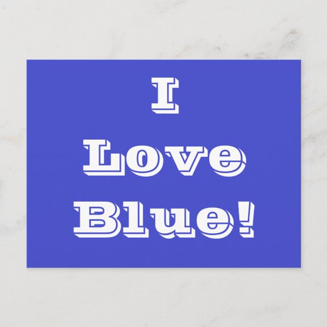 Postcard I Love Blue (Front)