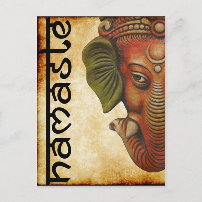 Postcard Indian God ganesha namaste design (Front)