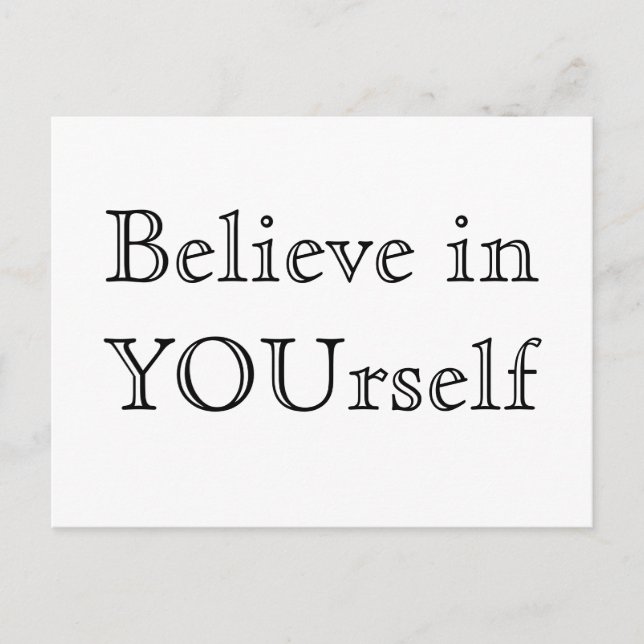 Postcard inspiration. Believe in Yourself (Front)